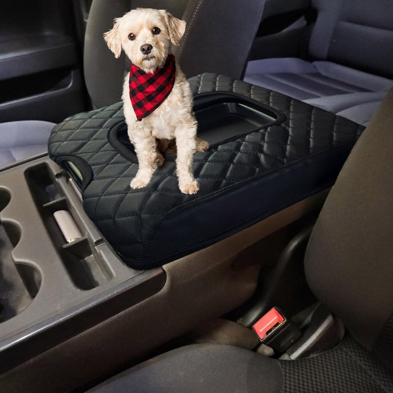 Zxiaochun Center Console Cover Compatible with 2014-2018 Chevy Silverado/GMC Sierra Jump Seat Accessories  Middle Console Armrest Lid Leather Protective Cover(ONLY for Split Bench Seat Console) - Image 4